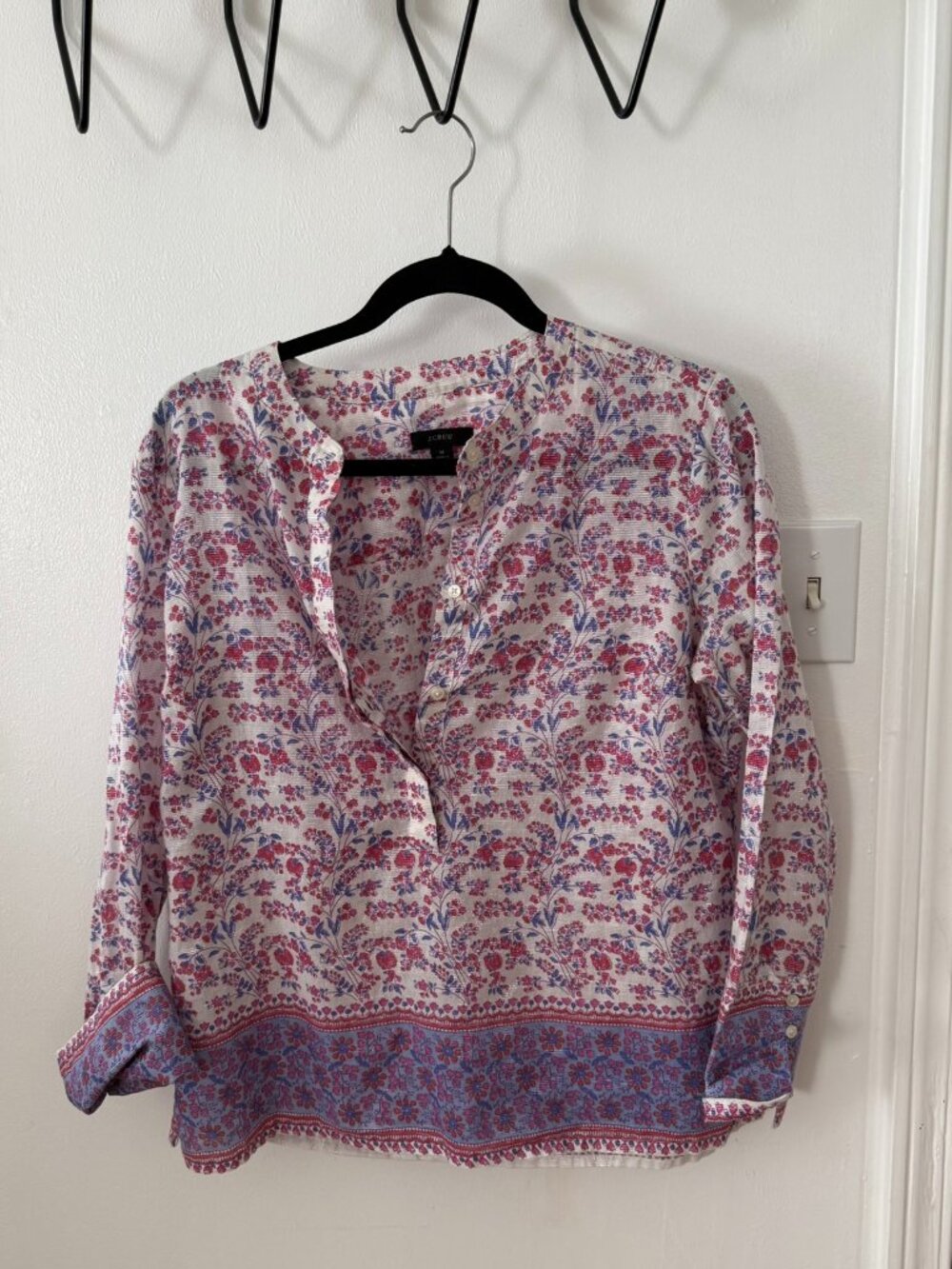 J. Crew Women’s Floral Band-Collar Tunic